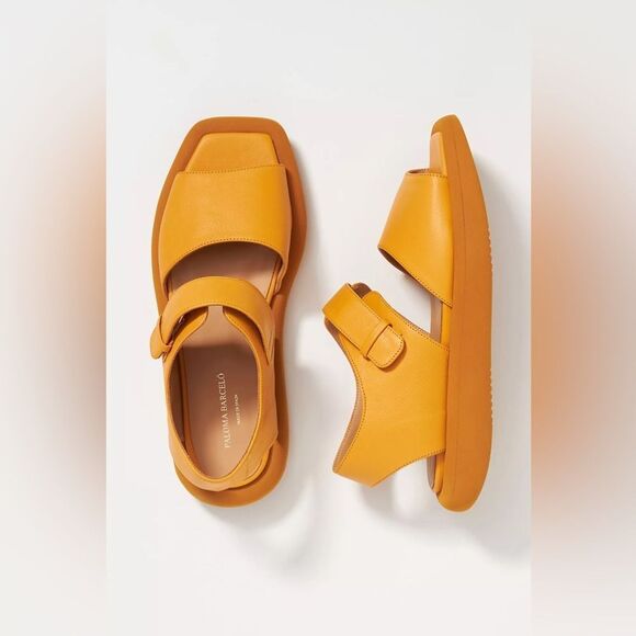 Paloma Barcelo Monochrome Sandals in Mango - Picture 1 of 6